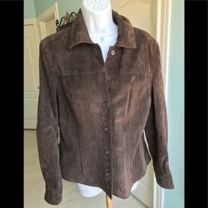 CHEROKEE Suede Leather Western Jacket Rich Brown